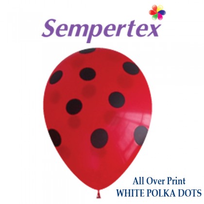 Sempertex All Over Print WHITE POLKA DOTS