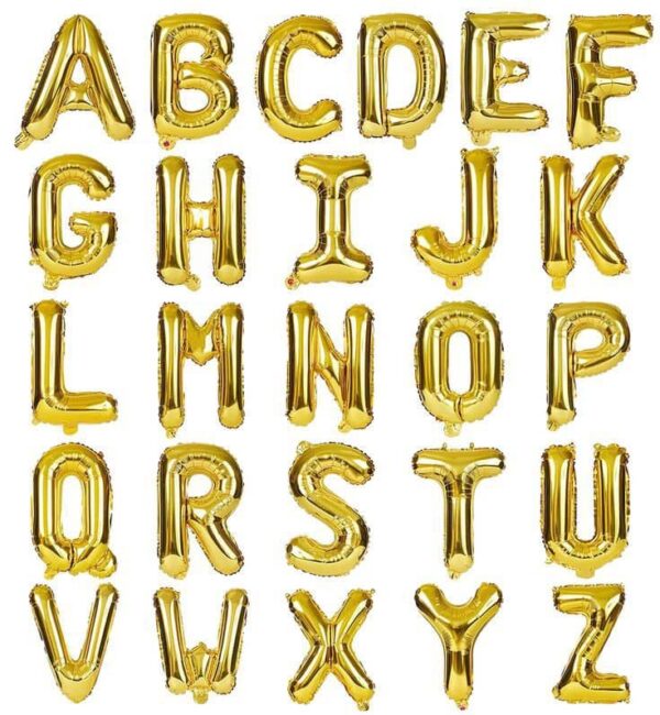 16 Inch Alphabet Gold Foil Balloon