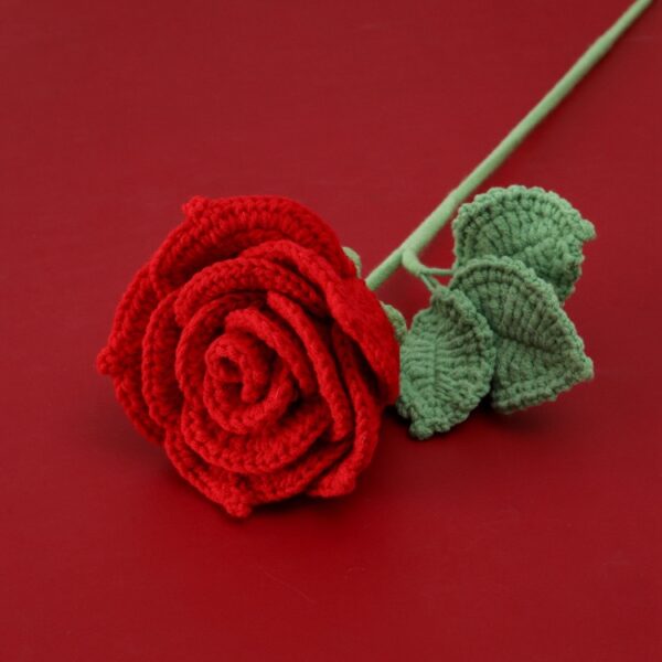 Knitting M Size Red Roses